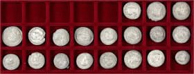 Lots antiker Münzen
Römer
Kaiserzeit
Schöne Sammlung von 19 Beckerschen Fälschungen zu röm. Silbermünzen (1 Quinar, 13 Denare, 5 Antoniniane). meis...
