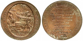 Ausländische Münzen und Medaillen
Frankreich
Ludwig XVI., 1774-1793
5 Sols Monneron An 4 = 1792. vorzüglich, Reste von Versilberung. Krause/Mishler...