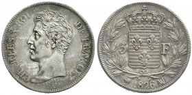 Ausländische Münzen und Medaillen
Frankreich
Charles X., 1824-1830
5 Francs 1826 MA, Marseille. vorzüglich, schöne Patina. Gadoury 643.