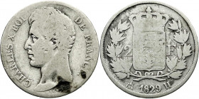 Ausländische Münzen und Medaillen
Frankreich
Charles X., 1824-1830
2 Francs 1829 H, La Rochelle. schön, selten. Gadoury 516.