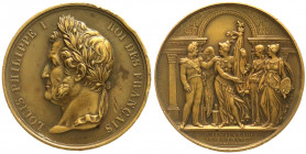 Ausländische Münzen und Medaillen
Frankreich
Louis Philippe I., 1830-1848
Bronzemedaille 1837 von Depaulis, auf den Ruhm Frankreichs. Belorb. Kopf ...