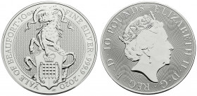 Ausländische Münzen und Medaillen
Grossbritannien
Elisabeth II. seit 1952
10 Pounds (10 Unzen) Silbermünze 2020, Queens Beasts, Yale of Beaufort. I...