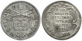 Ausländische Münzen und Medaillen
Italien-Kirchenstaat
Innocenz XI., 1676-1689
Testone Anno VIII 1684. MELIVS EST DARE QVAM ACCIPERE. vorzüglich/St...