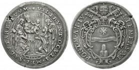 Ausländische Münzen und Medaillen
Italien-Kirchenstaat
Clemens XI., 1700-1721
Piastra Jahr IV = 1704. Jesuskind wird im Tempel präsentiert. sehr sc...