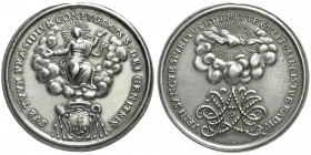 Ausländische Münzen und Medaillen
Italien-Kirchenstaat
Sedisvakanz 1769
Silbermedaille o.J. (1769), unsign. Ecclesia in Wolken über Kardinalswappen...