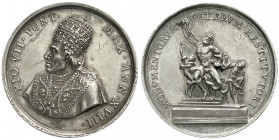 Ausländische Münzen und Medaillen
Italien-Kirchenstaat
Pius VII., 1800-1823
Silbermedaille, An XVIII = 1817, von Mercandetti. Rückgabe der von den ...