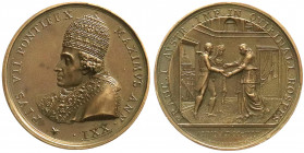 Ausländische Münzen und Medaillen
Italien-Kirchenstaat
Pius VII., 1800-1823
Bronzemedaille 1819, von Mercandetti. Besuch des Kaisers Franz I. von Ö...