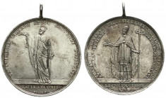 Ausländische Münzen und Medaillen
Italien-Kirchenstaat
Leo XII., 1823-1829
Tragbare Silbermedaille 1826, von Neuss. Auf die erlassene Papstbulle. 3...