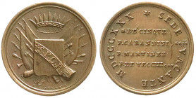 Ausländische Münzen und Medaillen
Italien-Kirchenstaat
Sedisvakanz 1830-1831
Bronzemedaille 1830 von Gennari. De Cinque, Carandini, Martinez, de Ve...