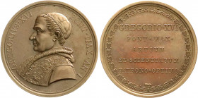 Ausländische Münzen und Medaillen
Italien-Kirchenstaat
Gregor XVI., 1831-1846
Bronzemedaille Jahr 1 = 1831 von Cerbara. Auf seine Papstwahl. "Patro...