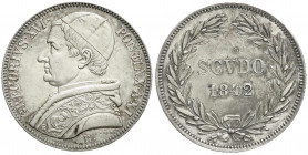 Ausländische Münzen und Medaillen
Italien-Kirchenstaat
Gregor XVI., 1831-1846
Scudo 1842 R. vorzüglich/Stempelglanz. Pagani 209.