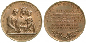 Ausländische Münzen und Medaillen
Italien-Kirchenstaat
Gregor XVI., 1831-1846
Bronzemedaille 1845 von Cerbara. Krönung der Madonna von Lampedusa. M...