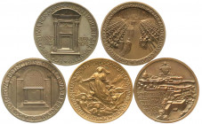 Ausländische Münzen und Medaillen
Italien-Kirchenstaat
Pius XII., 1939-1958
Sammlung von 5 versch. Bronzemedaillen aus 1947 bis 1953, alle von Mist...