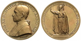 Ausländische Münzen und Medaillen
Italien-Kirchenstaat
Pius XII., 1939-1958
Bronzemedaille Jahr XIX 1957/1958, v. Mistruzzi, auf die Seligsprechung...