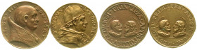 Ausländische Münzen und Medaillen
Italien-Kirchenstaat
Lots
2 Bronzegussmedaillen einer Suite nach 1655. Päpste Paulus I. und Leo III. Jeweils Brb....