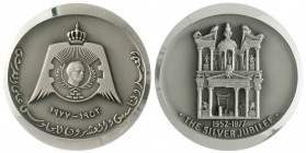 Ausländische Münzen und Medaillen
Jordanien
Al Hussein II. Ibn Talal Ibn Abdallah, 1952-2004
Silbermedaille 1977 zu seinem 25j. Regierungsjub. 50 m...