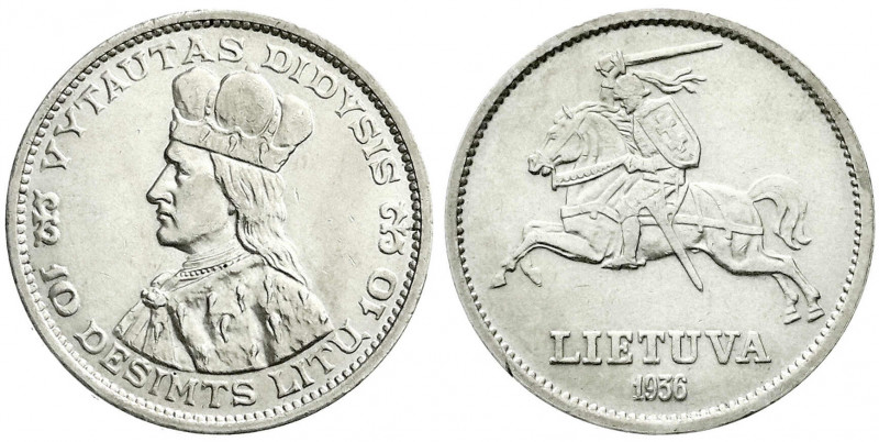 Ausländische Münzen und Medaillen
Litauen
Republik 1918-1940
10 Litu 1936. vo...