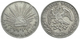 Ausländische Münzen und Medaillen
Mexiko
Republik, seit 1867
8 Reales 1882 As ML, Alamos. sehr schön/vorzüglich. Krause/Mishler 377.
