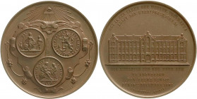 Ausländische Münzen und Medaillen
Niederlande
Willem III., 1849-1890
Bronzemedaille 1882 von Elion. Waisenhaus von Amsterdam. 70 mm. vorzüglich/Ste...