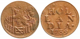 Ausländische Münzen und Medaillen
Niederlande-Holland, Provinz
Kupfer Duit 1739. fast Stempelglanz, min. Prägeschwäche. Krause/Mishler 80.