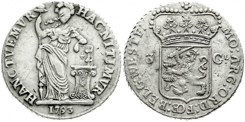 Ausländische Münzen und Medaillen
Niederlande-Westfriesland
3 Gulden 1793. seh...