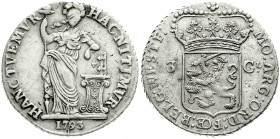 Ausländische Münzen und Medaillen
Niederlande-Westfriesland
3 Gulden 1793. sehr schön. Delmonte 1147.