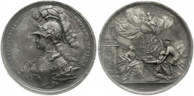 Ausländische Münzen und Medaillen
Russland
Katharina II., 1762-1796
Eisengussmedaille 1762 v. Wächter, auf ihre Krönung. Brb. in Rüstung mit Federh...