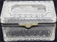 Ausländische Münzen und Medaillen
Russland
Nikolaus II., 1894-1917
Pressglas-Zuckerdose 1911. Deckelmotiv Pashkov-Palast in Moskau. 8,8 X 14,5 X 8,...