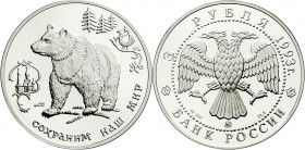 Ausländische Münzen und Medaillen
Russland
Russische Republik, seit 1991
3 Rubel Silber 1993, Braunbär. Aufl. max. 5000 Ex. In Kapsel. Polierte Pla...