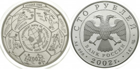 Ausländische Münzen und Medaillen
Russland
Russische Republik, seit 1991
100 Rubel (1 Kilo Silber) 2002 Fussball WM. Auflage nur 500 Exemplare. In ...
