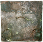 Ausländische Münzen und Medaillen
Schweden
Adolph Friedrich, 1751-1771
Kupferplattengeld zu 2 Daler Silfmynt 1756, Avesta. 168 X 162 mm; 1406,29 g....