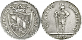 Ausländische Münzen und Medaillen
Schweiz-Bern
Halbtaler 1797, Bern. Krieger auf Abschnittsleiste. sehr schön/vorzüglich, schöne Patina. HMZ 2-219c....