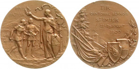Ausländische Münzen und Medaillen
Schweiz-Bern
Bronzemedaille 1900 von Hantz. Kantonalschützenfest in St. Imier. 45 mm. vorzüglich, kl. Randfehler. ...