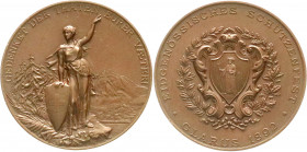 Ausländische Münzen und Medaillen
Schweiz-Glarus, Stadt
Bronze Schützenmedaille 1892 auf das Eidgen. Schützenfest. 45 mm. vorzüglich/Stempelglanz. R...