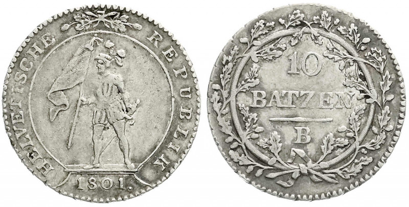 Ausländische Münzen und Medaillen
Schweiz-Helvetische Republik
10 Batzen 1801 ...