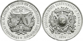 Ausländische Münzen und Medaillen
Schweiz-St. Gallen
Stadt
Zinnmedaille 1874 z. Erinnerung a.d. Eidgenössische Schützenfest. 34 mm. vorzüglich, kl....