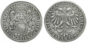 Ausländische Münzen und Medaillen
Schweiz-Zürich, Stadt
Taler o.J. (1557 ?) Sog. Stampfertaler. sehr schön, Felder leicht überarbeitet. Davenport. 8...