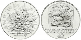 Ausländische Münzen und Medaillen
Tschechoslowakei
Republik
25 Kronen 1969, Stachelrose. Polierte Platte, leicht berührt. Krause/Mishler 67.