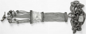 Ausländische Münzen und Medaillen
Türkei-Osmanisches Reich
Mohammed V., 1909-1918 (AH 1327-1336)
Lange Silberkette mit angehängtem Charivari, Silbe...