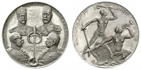 Ausländische Münzen und Medaillen
Türkei-Osmanisches Reich
Mohammed V., 1909-1918 (AH 1327-1336)
Silbermedaille 1916 a.d. Waffenbrüderschaft im 1. ...