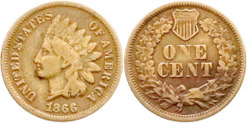 Ausländische Münzen und Medaillen
Vereinigte Staaten von Amerika
Unabhängigkeit, seit 1776
1 Cent 1866/1866. Die letzte 6 doppelt geschnitten. Nich...