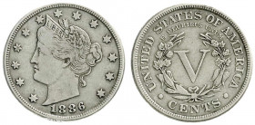 Ausländische Münzen und Medaillen
Vereinigte Staaten von Amerika
Unabhängigkeit, seit 1776
5 Cents 1886, Philadelphia. sehr schön, kl. Randfehler, ...