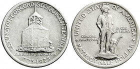 Ausländische Münzen und Medaillen
Vereinigte Staaten von Amerika
Gedenkmünzen
1/2 Dollar Lexington-Concord 1925. prägefrisch. Krause/Mishler 156....