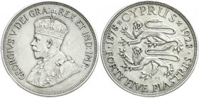 Ausländische Münzen und Medaillen
Zypern
Georg V., 1911-1936
45 Piaster 1928. sehr schön/vorzüglich, kl. Randfehler. Krause/Mishler 19.