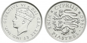 Ausländische Münzen und Medaillen
Zypern
Georg VI., 1937-1951
9 Piaster 1940. fast Stempelglanz. Krause/Mishler 25.
