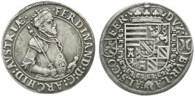 Römisch Deutsches Reich
Haus Habsburg
Erzherzog Ferdinand II., 1564-1595
Reichstaler o.J. Ensisheim. sehr schön, selten. Voglhuber 84 Var. 1 vgl. K...