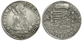 Römisch Deutsches Reich
Haus Habsburg
Erzherzog Ferdinand II., 1564-1595
Reichstaler o.J. Ensisheim. sehr schön, kl. Randfehler. Voglhuber 84 Var. ...