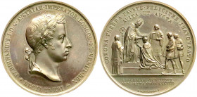 Römisch Deutsches Reich
Haus Habsburg
Ferdinand I., 1835-1848
Bronzemedaille 1838 v. L. Manfredini. Kopf/Krönungsszene. 52 mm. vorzüglich/Stempelgl...