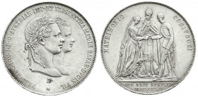 Römisch Deutsches Reich
Haus Habsburg
Franz Joseph I., 1848-1916
Gulden 1854 A, Wien. Zur Hochzeit mit Sissi. gutes vorzüglich. Herinek 823.