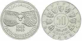 Römisch Deutsches Reich
Republik Österreich
2. Republik nach 1945
50 Schilling 1963, 600 Jahre Tirol. Polierte Platte, etwas berieben. Nile Post 60...